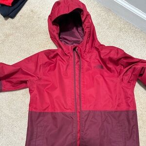 Boys large red and Maroon rain jacket